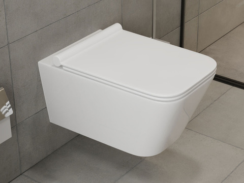 Wand Hänge WC Toilette - inkl. abnehmbaren Softclose Toiletten-Sitz - Keramik - CT2041