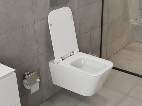 Wand Hänge WC Toilette - inkl. abnehmbaren Softclose Toiletten-Sitz - Keramik - CT2041