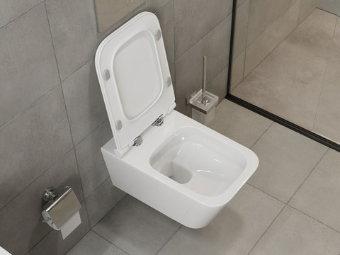 Wand Hänge WC Toilette - inkl. abnehmbaren Softclose Toiletten-Sitz - Keramik - CT2041