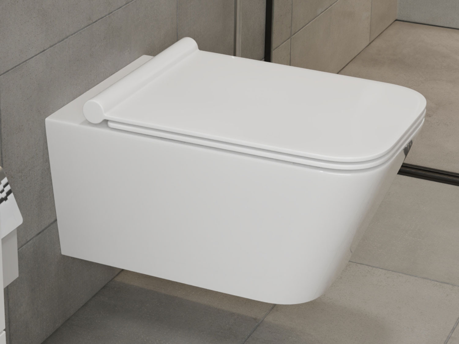 Wand H&auml;nge WC Toilette - inkl. abnehmbaren Softclose Toiletten-Sitz - Keramik - CT2041