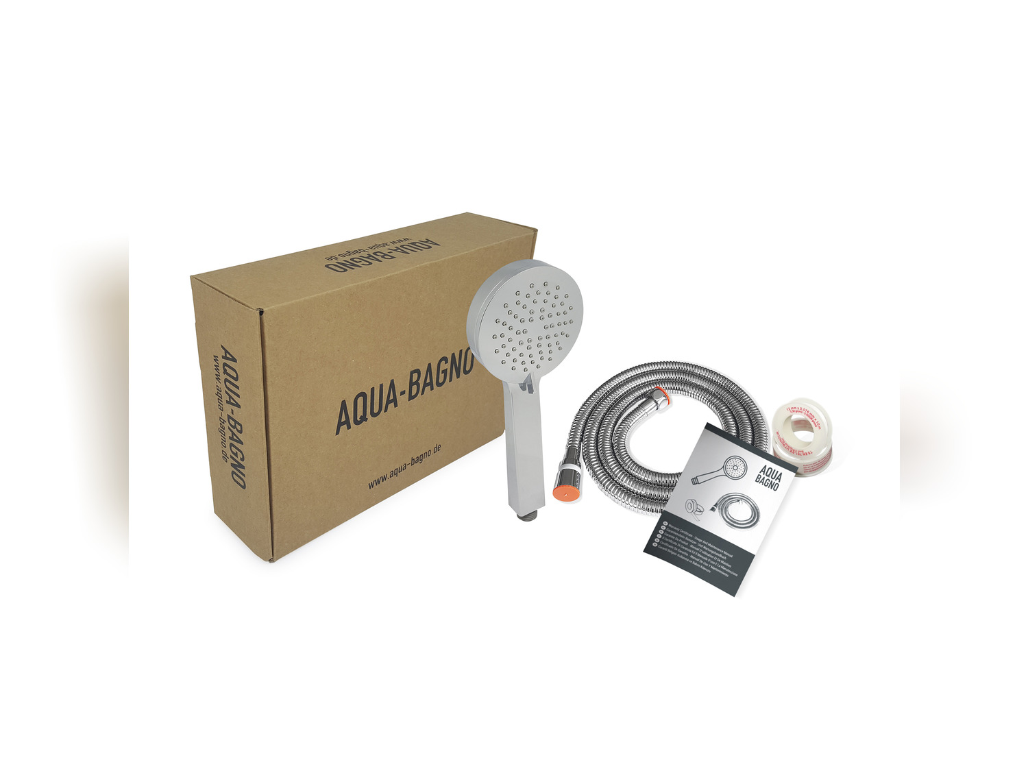 Aqua Bagno Handbrause-Set Smile 2 teilig Handbrause und Brauseschlauch 150cm