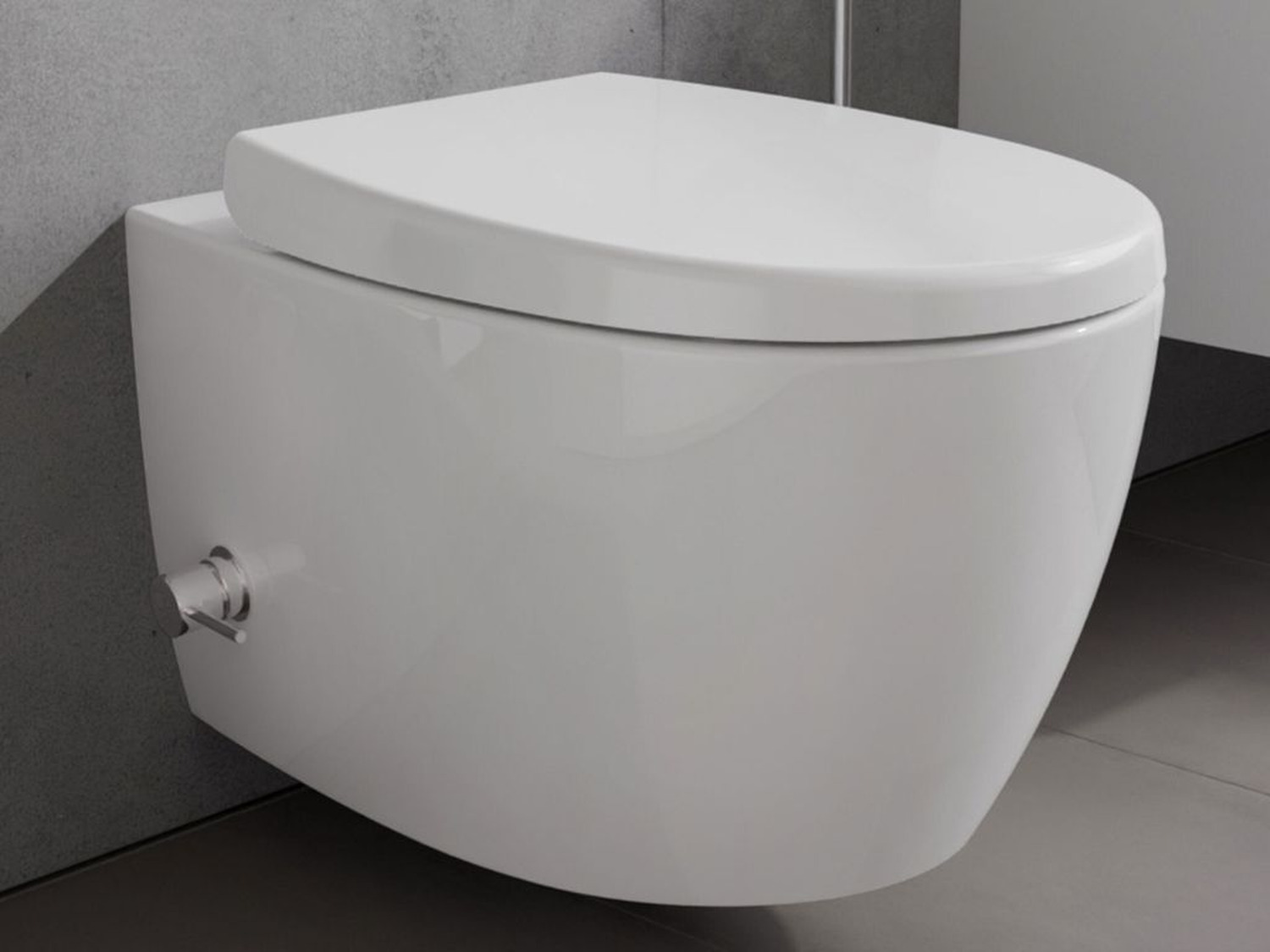 Wand Dusch WC Taharet - sp&uuml;lrandlos - mit abnehmbaren Softclose Toiletten-Sitz - Bidet - Keramik - 10.10.02.01.KTV