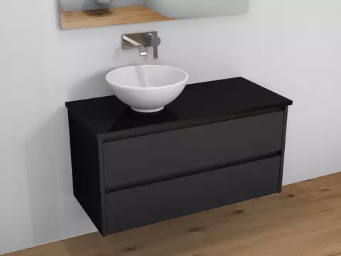 Duo Badmöbel 100, Anthrazit Matt Lackiert, Keramik...