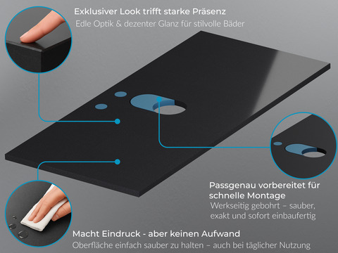 Duo Badmöbel 120, Anthrazit Matt Lackiert, Keramik...