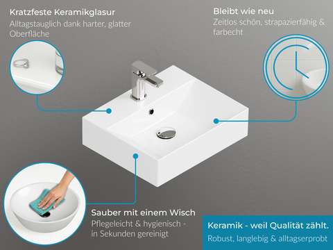 Duo Badmöbel 60, Weiß Hochglanz Lackiert,...