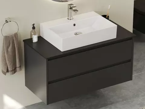 Duo Badmöbel 100, Anthrazit Matt Lackiert, Keramik...