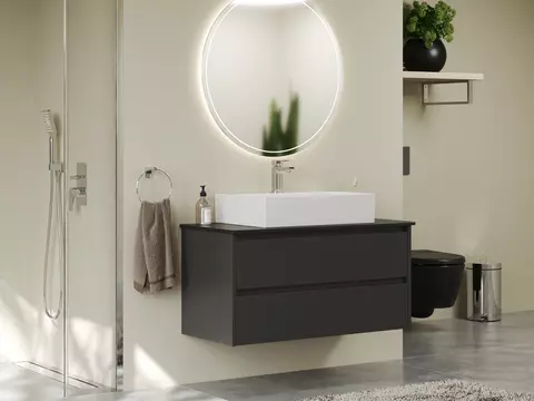 Duo Badmöbel 100, Anthrazit Matt Lackiert, Keramik...