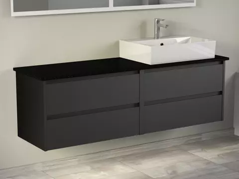 Duo Badmöbel 160, Anthrazit Matt Lackiert, Keramik...