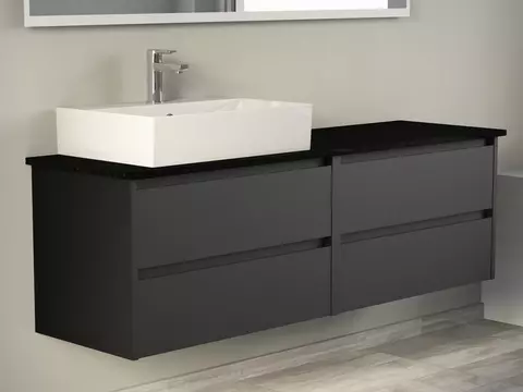 Duo Badmöbel 160, Anthrazit Matt Lackiert, Keramik...