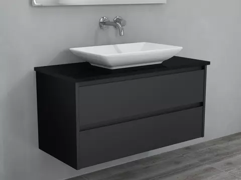 Duo Badmöbel 100, Anthrazit Matt Lackiert, Keramik...
