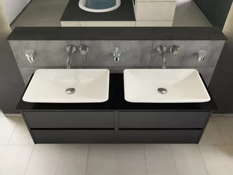Duo Badmöbel 160, Anthrazit Matt Lackiert,...