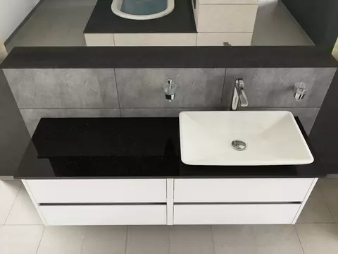 Duo Badmöbel 160, Weiß Hochglanz Lackiert,...