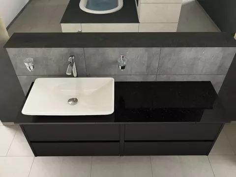 Duo Badmöbel 160, Anthrazit Matt Lackiert, Keramik...
