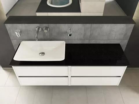 Duo Badmöbel 160, Weiß Hochglanz Lackiert,...