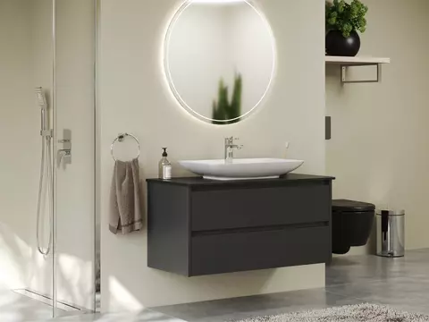 Duo Badmöbel 100, Anthrazit Matt Lackiert, Keramik...