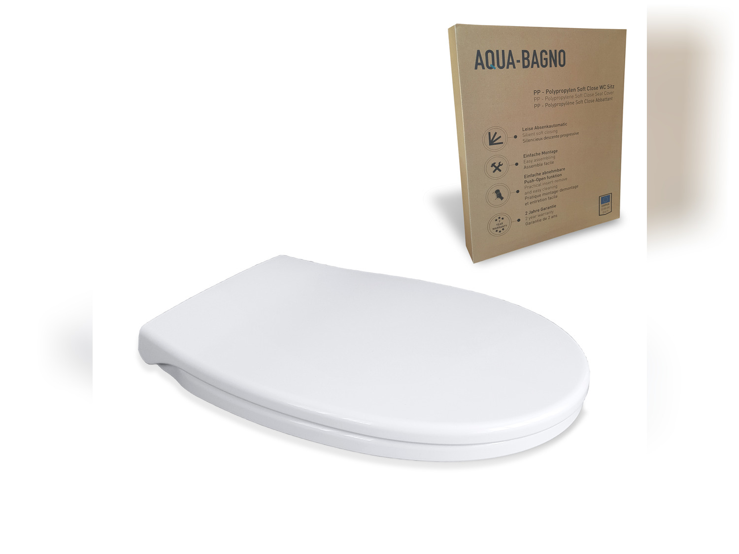 Aqua Bagno Neo - WC-Sitz mit Absenkautomatik Softclose aus Polypropylen