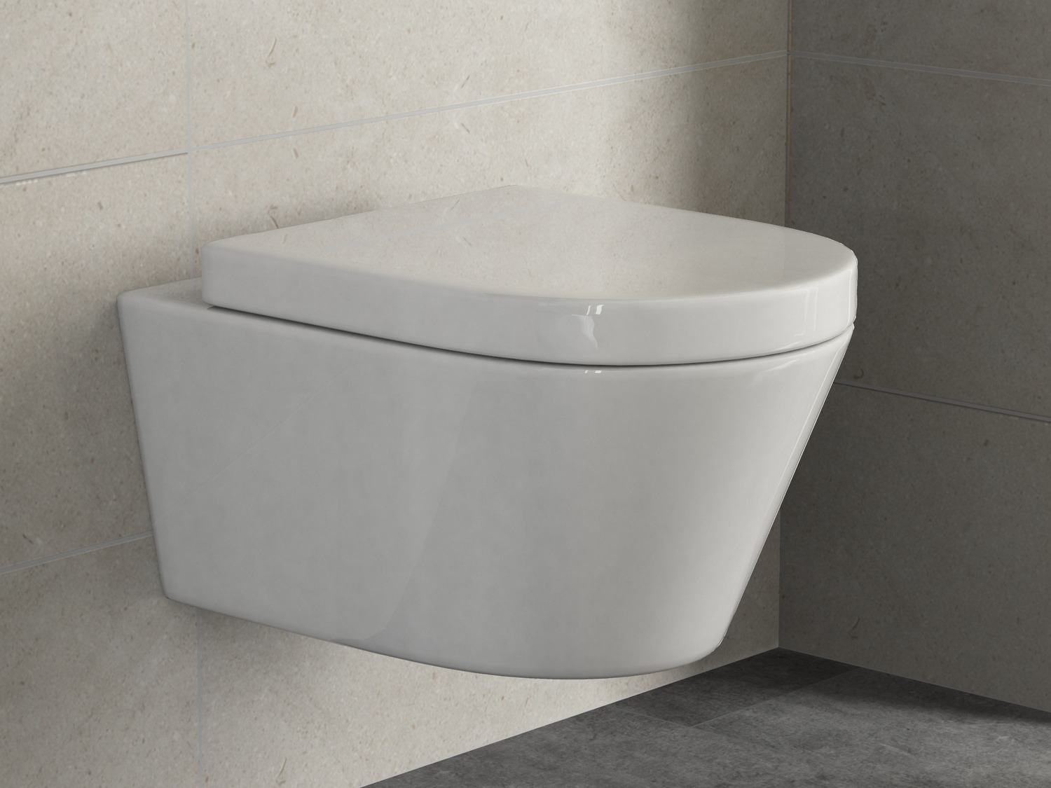 Wand H&auml;nge WC Toilette - sp&uuml;lrandlos - inkl. abnehmbaren Softclose Toiletten-Sitz - Keramik - CT2063.19