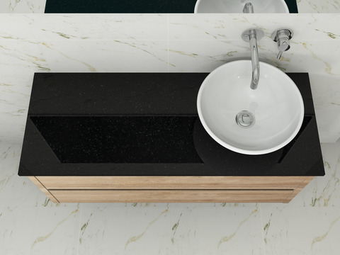 Duo Badmöbel 120, Eiche Gold, Keramik Waschbecken,...