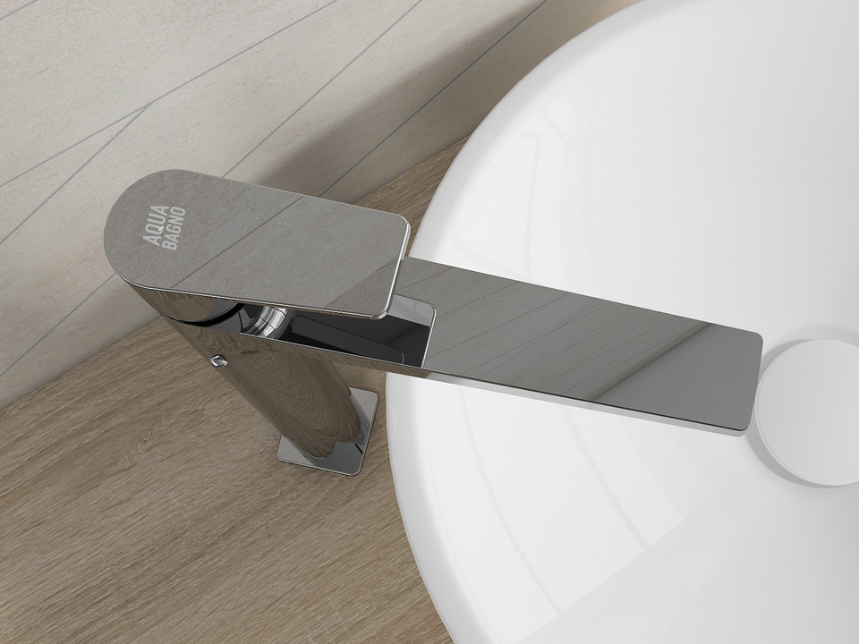 Aqua Bagno Zero Waschtischarmatur Einhebelmischer chrom ohne Ablaufgarnitur - hoch