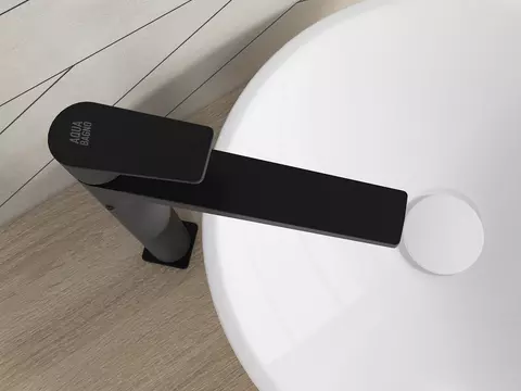 Aqua Bagno Zero Waschtischarmatur Einhebelmischer schwarz...
