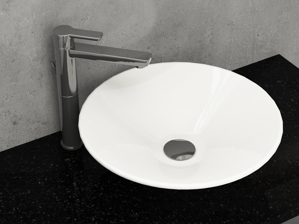 Waschbecken Aufsatzwaschtisch 45cm - Tondo - KR44