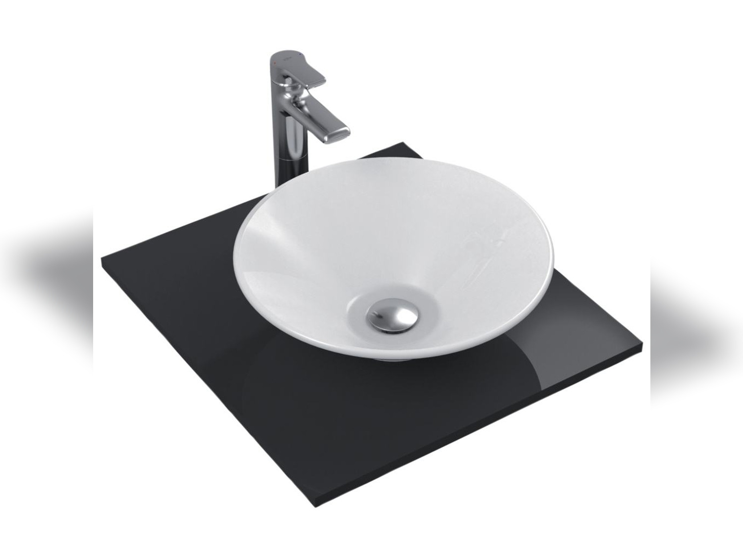 Aqua Bagno Keramik Aufsatzwaschbecken rund 44cm