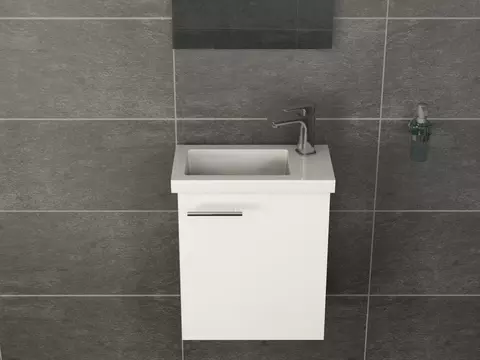 Aqua Bagno Gäste-Badmöbel Petit weiß 45cm...
