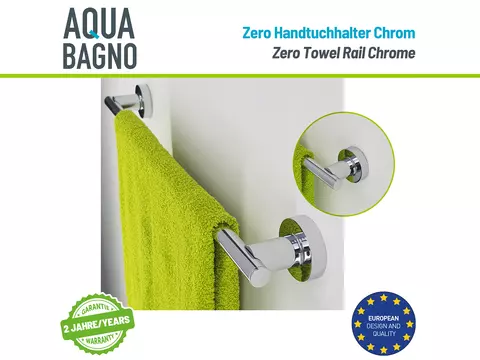 Aqua Bagno ZERO Handtuchhalter zur Wandmontage chrom 50cm...