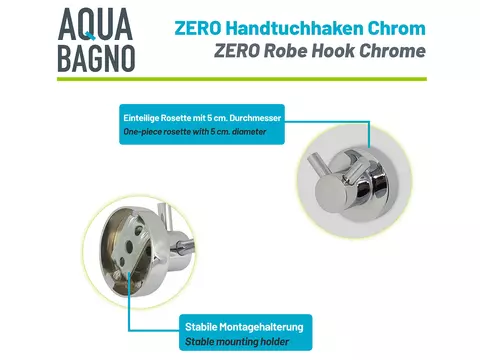 Aqua Bagno ZERO Handtuchhaken chrom