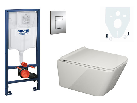 Grohe & SSWW WCSet.14.RAPID.1 Spülkasten Grohe Rapid SL Vorwandelement + Wand WC + Drückerplatte