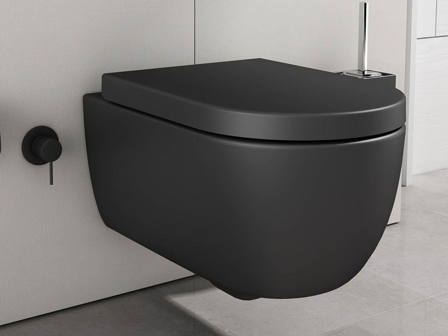 Wand Dusch WC Taharet - sp&uuml;lrandlos - mit abnehmbaren Softclose Toiletten-Sitz - Bidet - Keramik - 011.1052.064SMKT