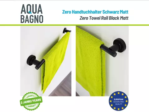 Aqua Bagno ZERO Handtuchhalter zur Wandmontage schwarz...