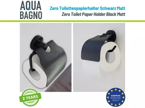 Aqua Bagno ZERO Toilettenpapierhalter mit Abdeckung...