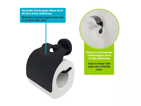 Aqua Bagno ZERO Toilettenpapierhalter mit Abdeckung...