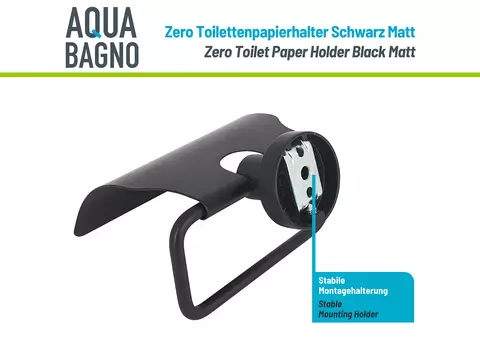 Aqua Bagno ZERO Toilettenpapierhalter mit Abdeckung...