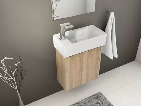 Aqua Bagno Gäste-Badmöbel Arkotekt Eiche Gold...