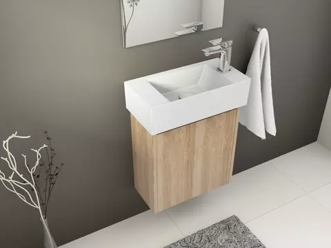 Aqua Bagno Gäste-Badmöbel Arkotekt Eiche Gold...