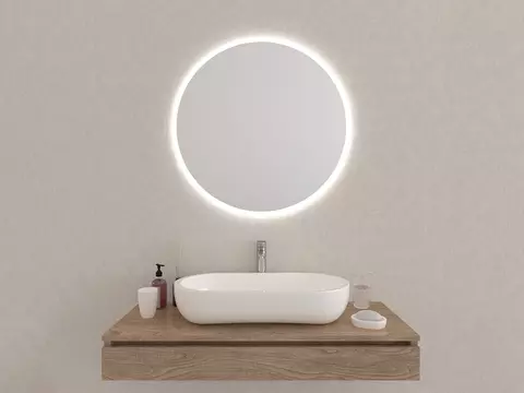 Aqua Bagno Badezimmerspiegel rund mit LED-Beleuchtung...
