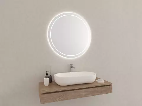 Aqua Bagno Badezimmerspiegel rund mit LED-Beleuchtung...