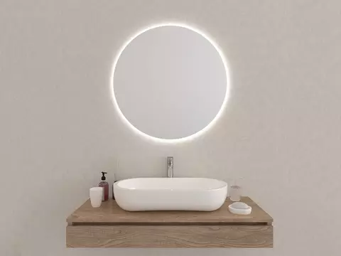 Aqua Bagno Badezimmerspiegel rund mit LED-Beleuchtung...