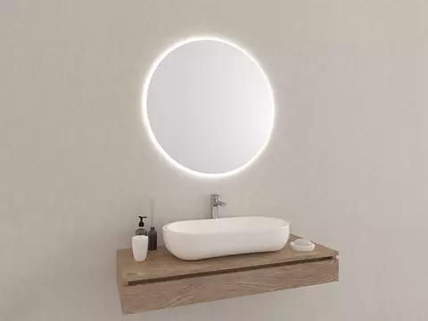 Aqua Bagno Badezimmerspiegel rund mit LED-Beleuchtung...