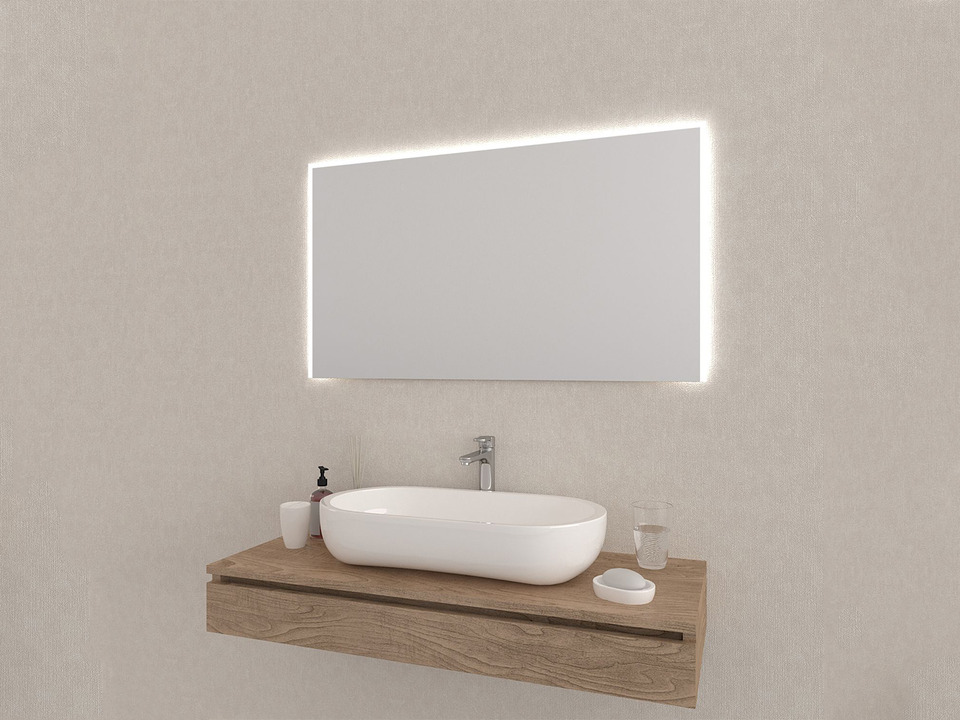 Aqua Bagno Badezimmerspiegel mit LED-Beleuchtung nach Ma&szlig; Smile SPH.SR