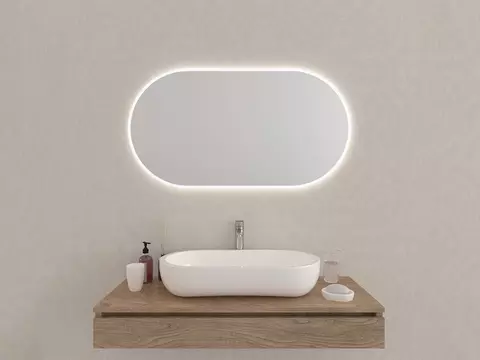 Aqua Bagno Badezimmerspiegel abgerundete Ecken mit...
