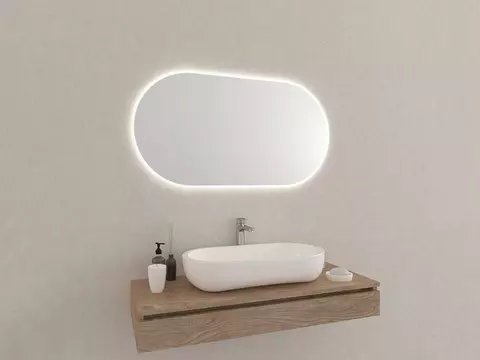 Aqua Bagno Badezimmerspiegel abgerundete Ecken mit...