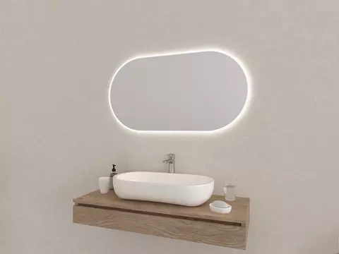 Aqua Bagno Badezimmerspiegel abgerundete Ecken mit...