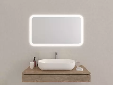 Aqua Bagno Badezimmerspiegel abgerundete Ecken mit...
