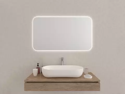 Aqua Bagno Badezimmerspiegel abgerundete Ecken mit...