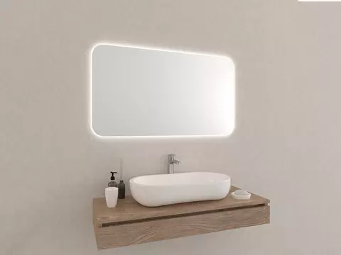 Aqua Bagno Badezimmerspiegel abgerundete Ecken mit...