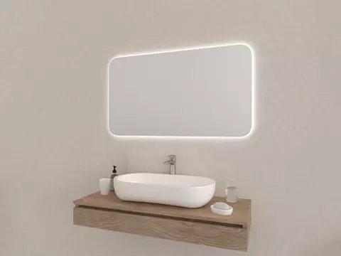 Aqua Bagno Badezimmerspiegel abgerundete Ecken mit...
