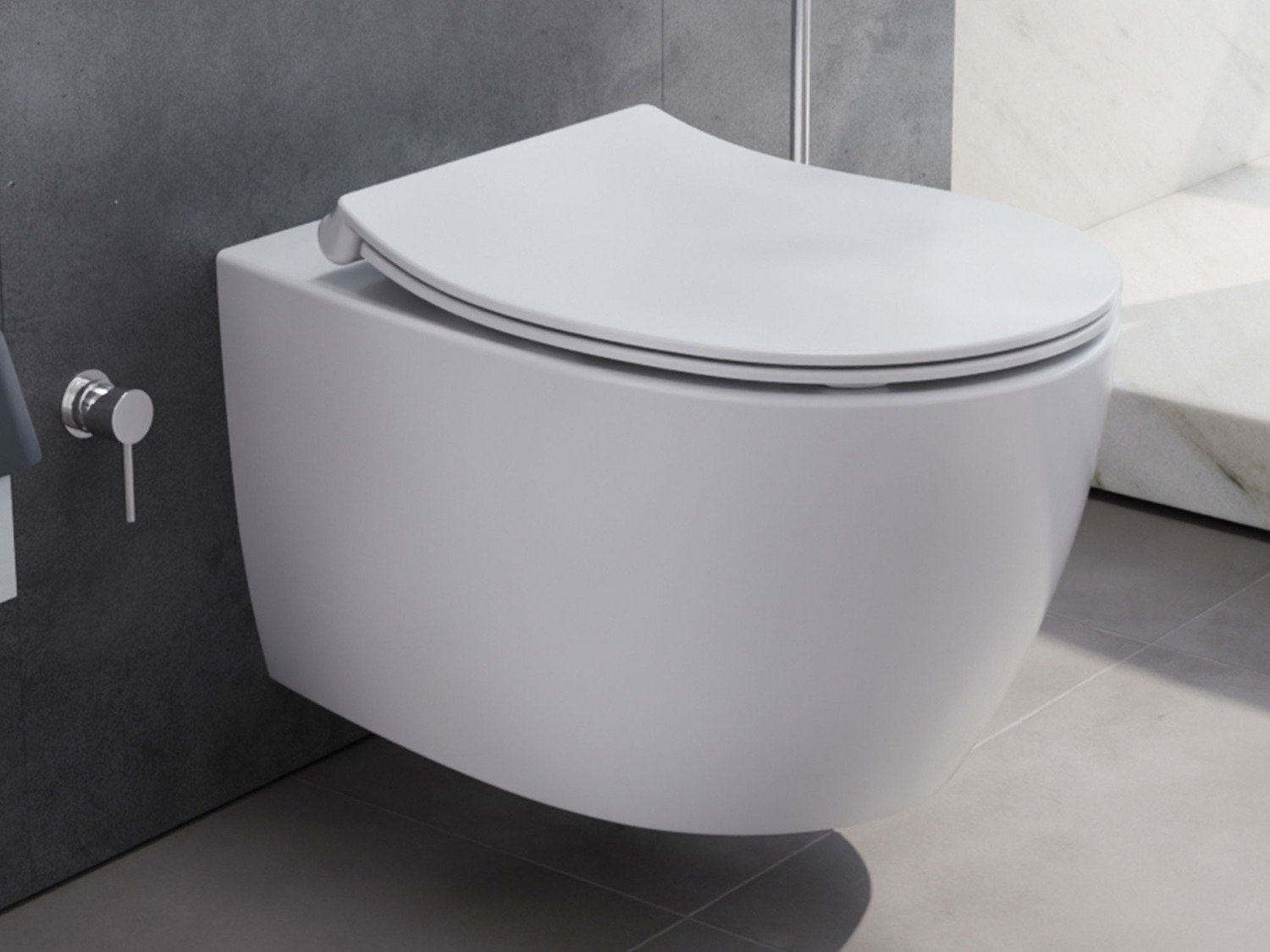 Wand Dusch WC Taharet - sp&uuml;lrandlos - mit abnehmbaren Softclose Toiletten-Sitz - Bidet - Keramik - 10.10.02.02.WMKT